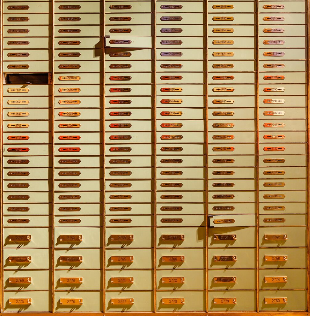 safe deposit boxes