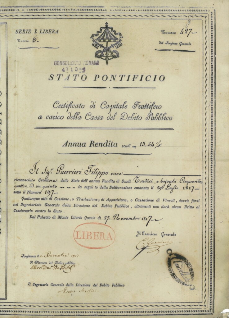 government bond certificate